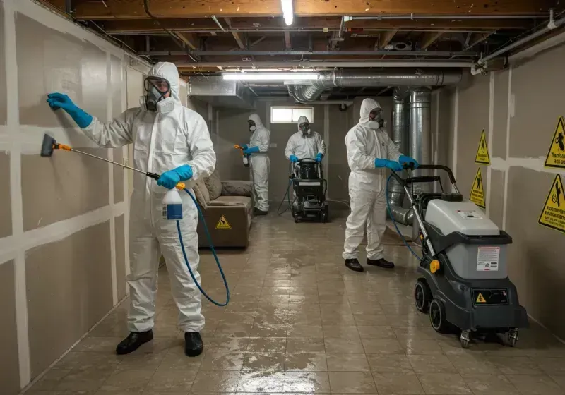 Basement Moisture Removal and Structural Drying process in Adwolf, VA